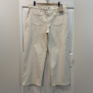 Madewell Women's Off-White Jeans Size 33 Stretch "Perfect Vintage Wide-Leg" NWT